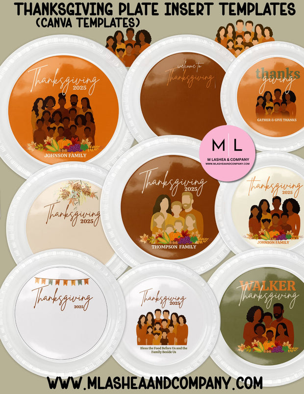 Canva Thanksgiving Plate Insert Templates