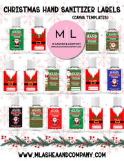 Christmas Hand Sanitizer Labels — Canva Templates
