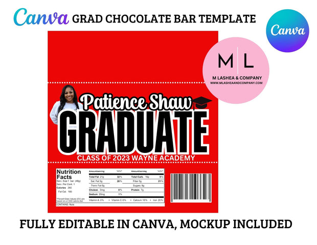 GRAD CHOCOLATE BAR CANVA TEMPLATE BUNDLE