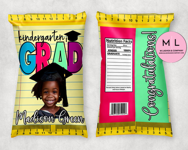 Kinder Grad Chip Bag Template Bundle