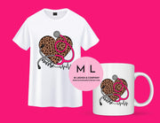 Leopard Nurse Heart SVG + PNG