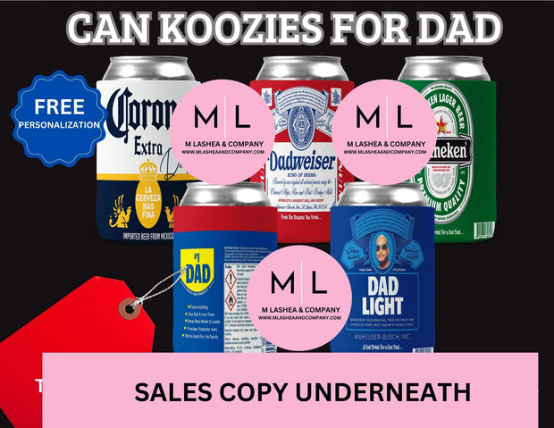 Canva Can Koozie Sales Flyers with copy (to use for advertising)