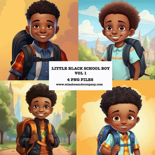 Little Black School Boy Graphics Vol 1