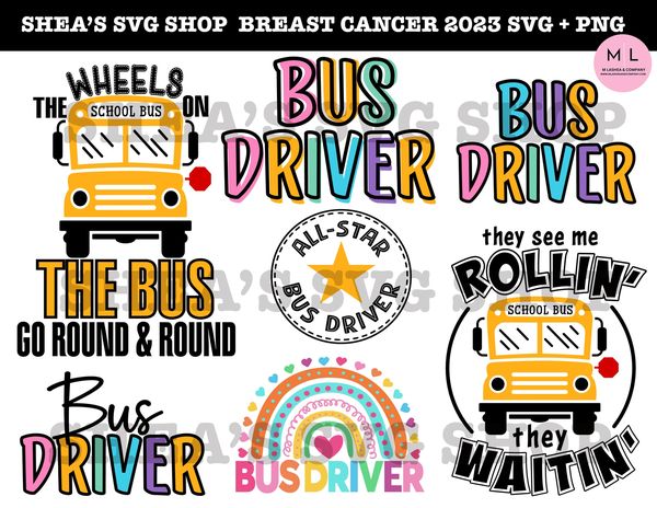 Bus Driver SVG + PNG Bundle – M LaShea & Company