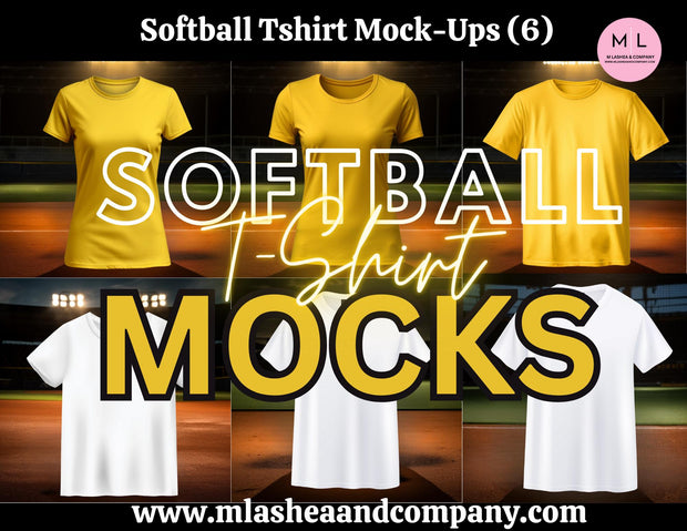 Softball Tshirt Mock-ups VOL 1 (Set of 6)