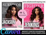 CANVA Breast Cancer Awareness Magazine Cover Templates