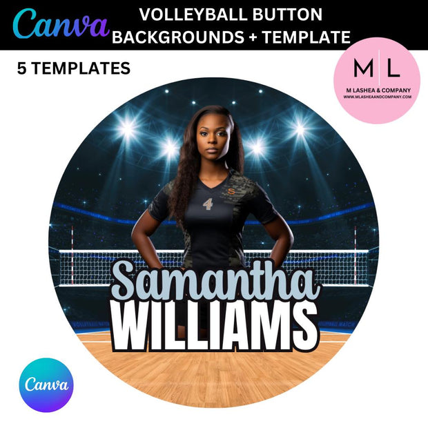 CANVA VOLLEYBALL BUTTON TEMPLATES