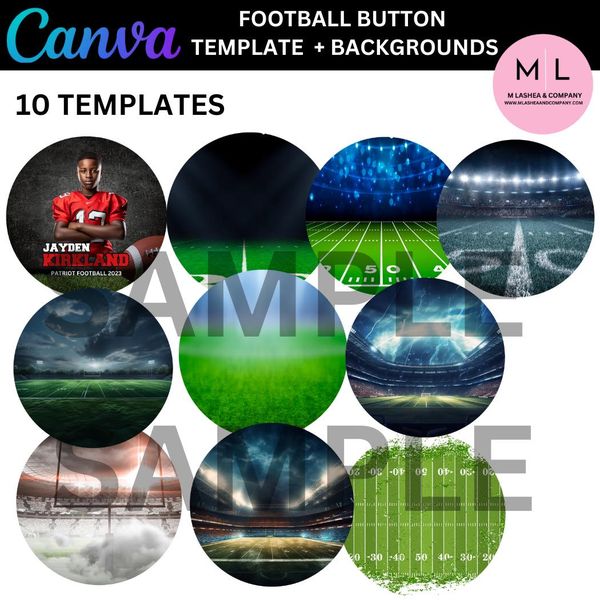 Football Back Button CANVA FOOTBALL BUTTON TEMPLATES – M LaShea & Company