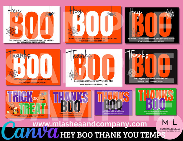 Canva Hey Boo Thank You Templates