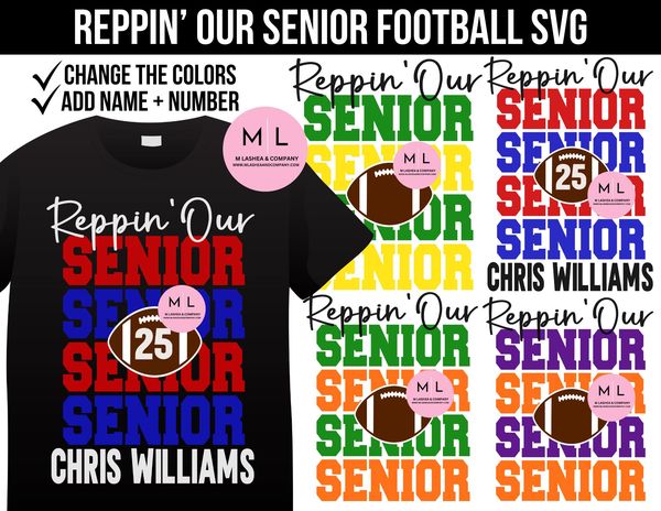 Reppin’ Our Senior Football SVG Bundle