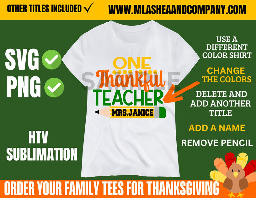 ONE Thankful School SVG-PNG Bundle – M LaShea & Company