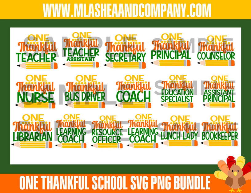 ONE Thankful School SVG-PNG Bundle – M LaShea & Company