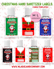 Christmas Hand Sanitizer Labels — Canva Templates