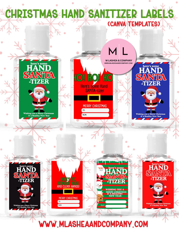 Christmas Hand Sanitizer Labels — Canva Templates