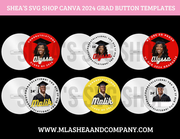 Canva 2024 Button Grad Templates