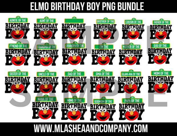 ELMO BIRTHDAY BOY PNG BUNDLE