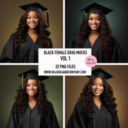 Black Female Grad Mock Models Vol 1 (PNG)