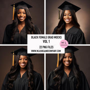 Black Female Grad Mock Models Vol 1 (PNG)