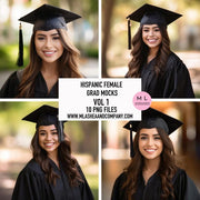 Hispanic Female Grad Mock Models Vol 1 (PNG)