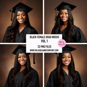 Black Female Grad Mock Models Vol 1 (PNG)