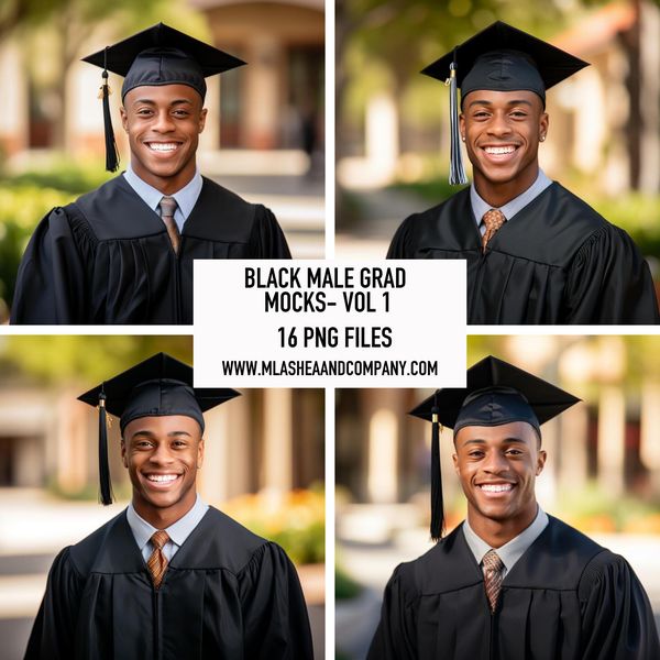Black Male Grad Mock Models Vol 1 (PNG)