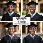 Black Male Grad Mock Models Vol 1 (PNG)