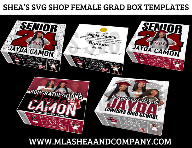 CANVA SENIOR GRAD BOX Templates