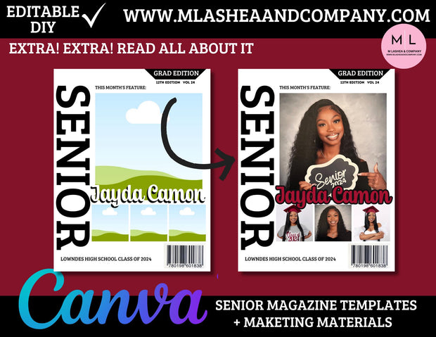 SENIOR MAGAZINE CANVA Templates + Marketing Materials