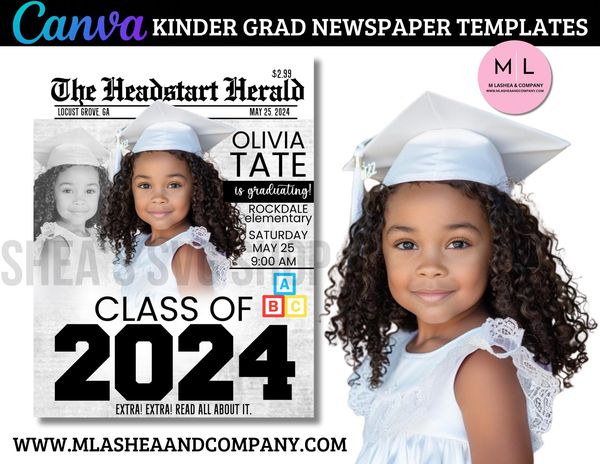 CANVA Kinder Grad Newspaper Templates