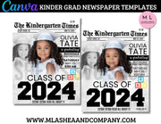 CANVA Kinder Grad Newspaper Templates