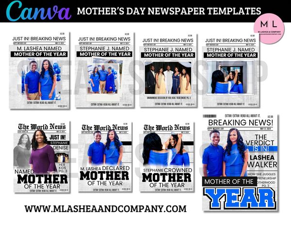 CANVA Mother’s Day Newspaper Templates