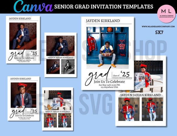 CANVA GRAD INVITE TEMPLATES 5x7 M LaShea & Company CANVA GRAD INVITE TEMPLATES 5x7 M LaShea & Company