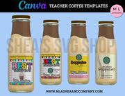 Teacher Coffee Label Templates (Canva Template)
