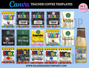 Teacher Coffee Label Templates (Canva Template)