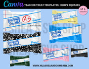 Teacher Treat Templates- Crispy Marshmallow Squares (Canva Template) + Bonus PSD