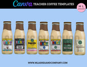 Teacher Coffee Label Templates (Canva Template)
