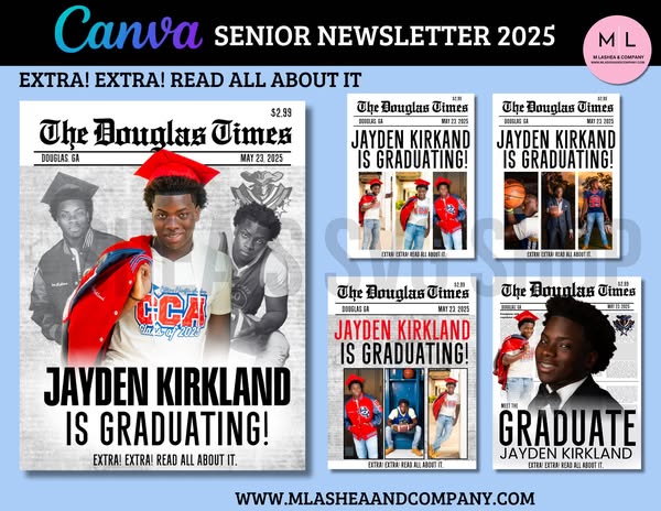 Canva Senior 2025 Newsletter Templates (Canva Template)