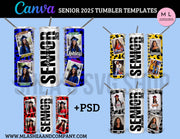 Senior 25’ Tumbler Templates (Canva + Photoshop) (30 variants)