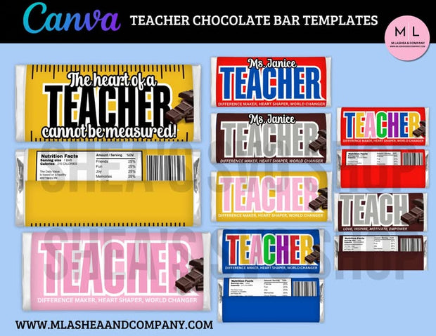 Teacher Chocolate Bar Templates
