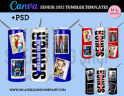Senior 25’ Tumbler Templates (Canva + Photoshop) (30 variants)
