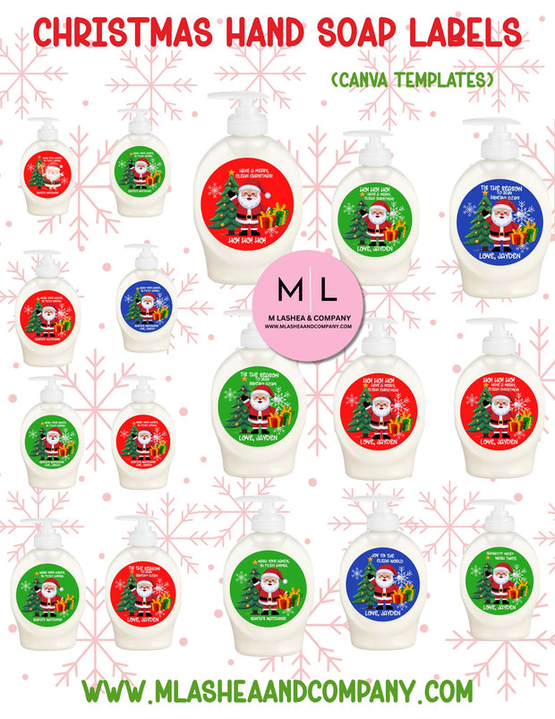 Christmas Hand Soap Labels — Canva Templates