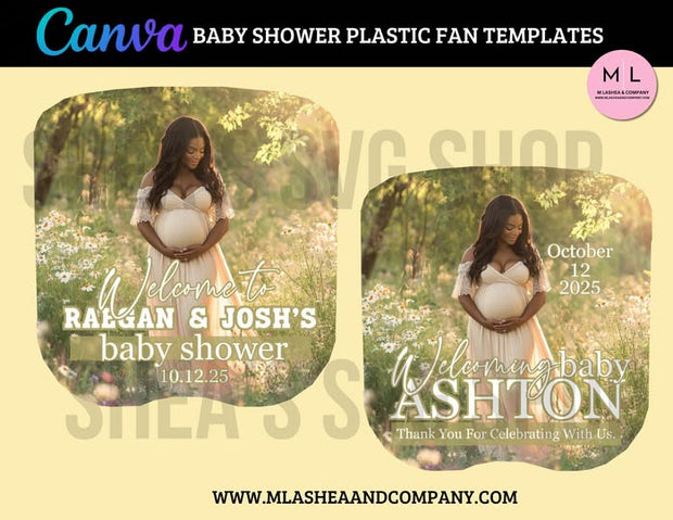 Baby Shower Plastic Fan Templates (Canva Templates)