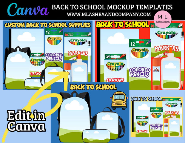 Canva Back to School Mockup Templates