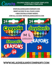 Canva Crayon Box Cover Templates (Canva Template)