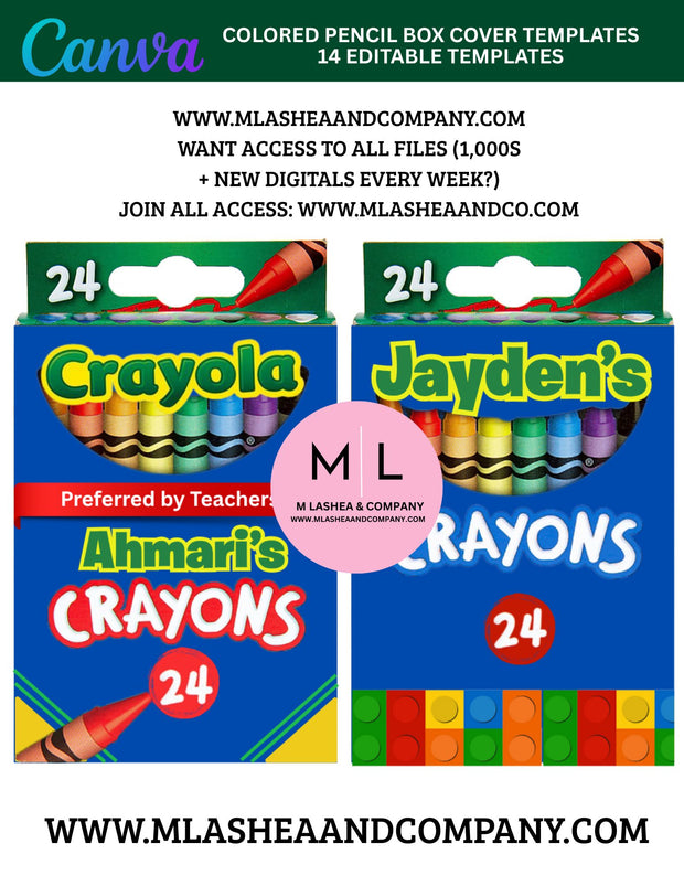 Canva Crayon Box Cover Templates (Canva Template)