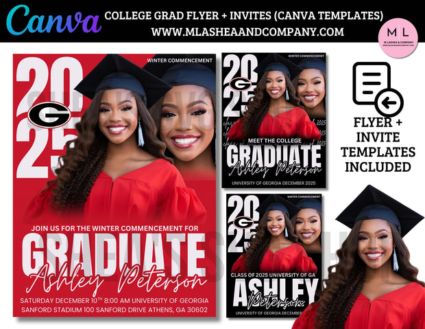 CANVA GRAD FLYER + INVITE TEMPLATES