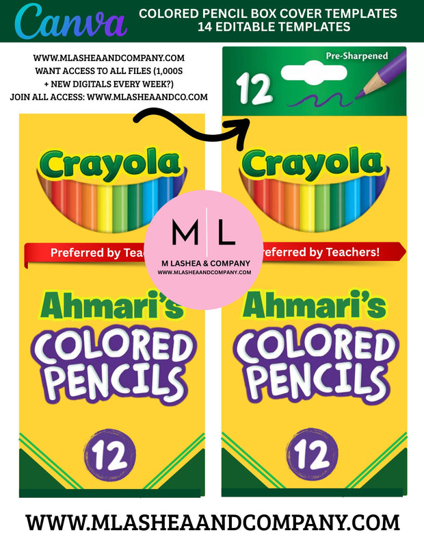 Canva Colored Pencil Cover Templates (Canva Template)