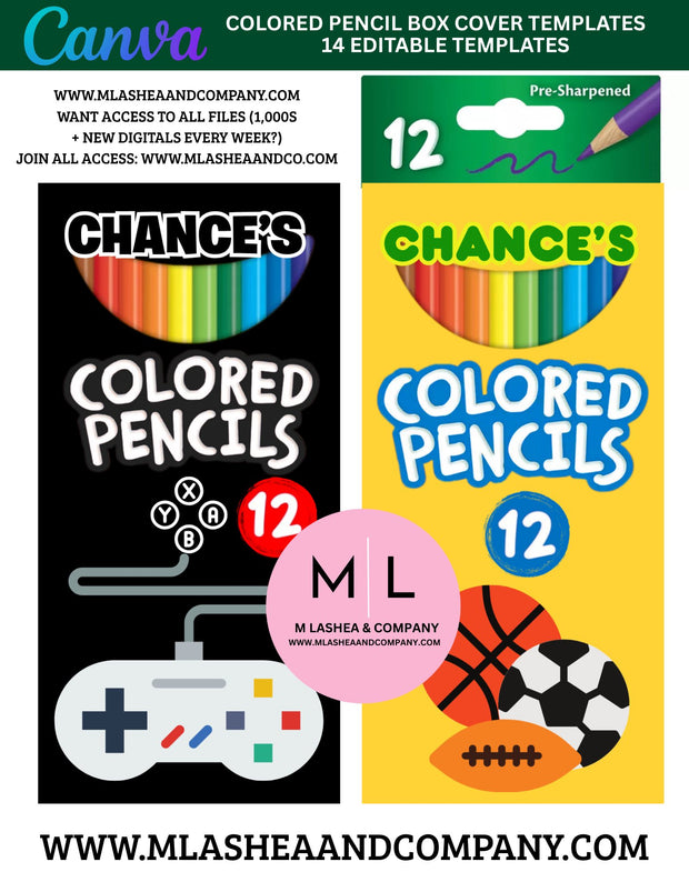 Canva Colored Pencil Cover Templates (Canva Template)