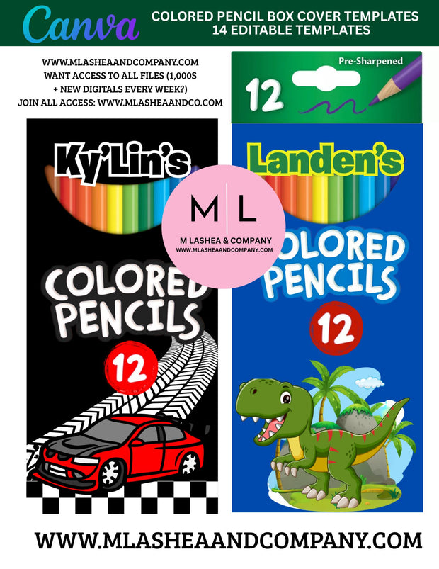 Canva Colored Pencil Cover Templates (Canva Template)