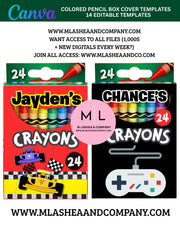 Canva Crayon Box Cover Templates (Canva Template)